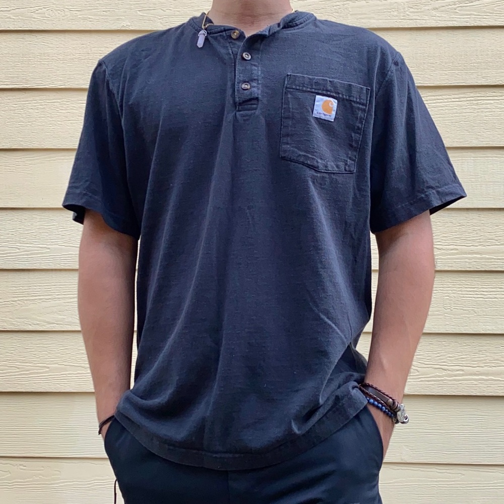 Vintage Carhartt Henley Shirt Retro Men’s
